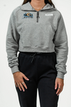 ICE COUGAR Cloud Quarter Zip Cropped Hoodie | Embroidered